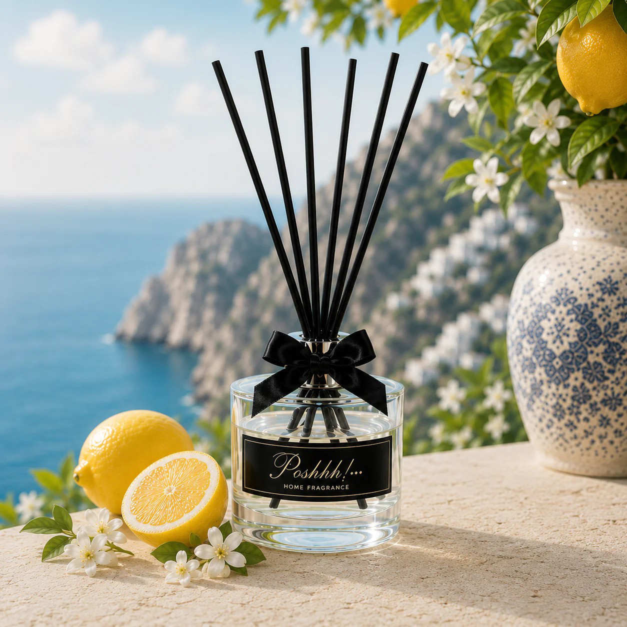 Poshhh Co Capri Coast Reed Diffusers handmade in Fife, Scotland