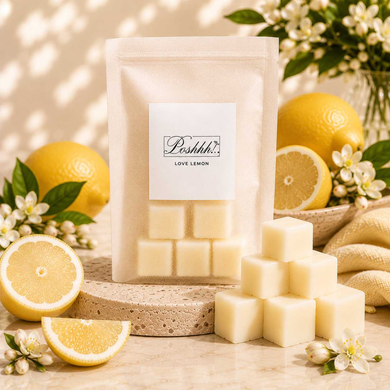 Poshhh Co Love Lemon Wax Melts handmade in Fife, Scotland