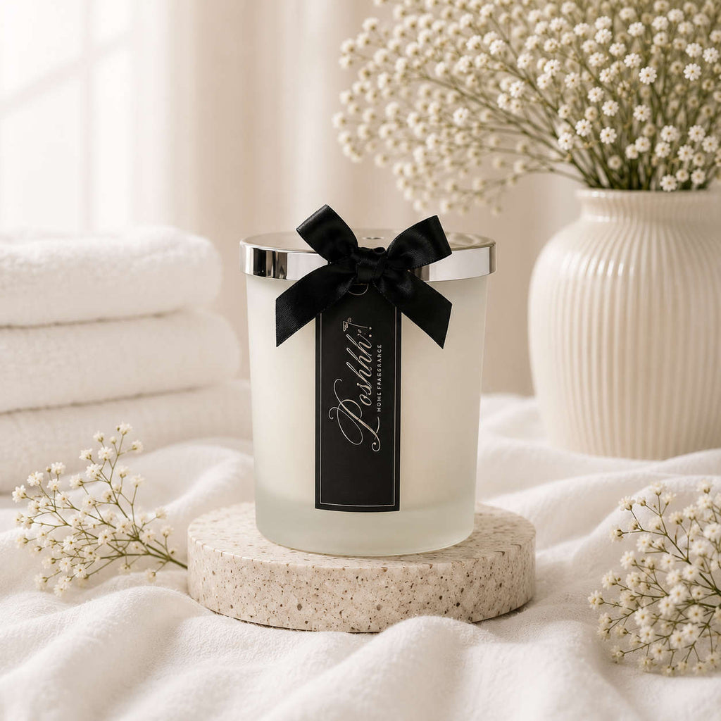 Poshhh Co Love Linen Luxury Candles handmade in Fife, Scotland