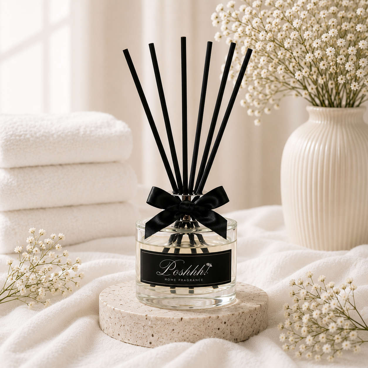 Poshhh Co Love Linen Reed Diffusers handmade in Fife, Scotland