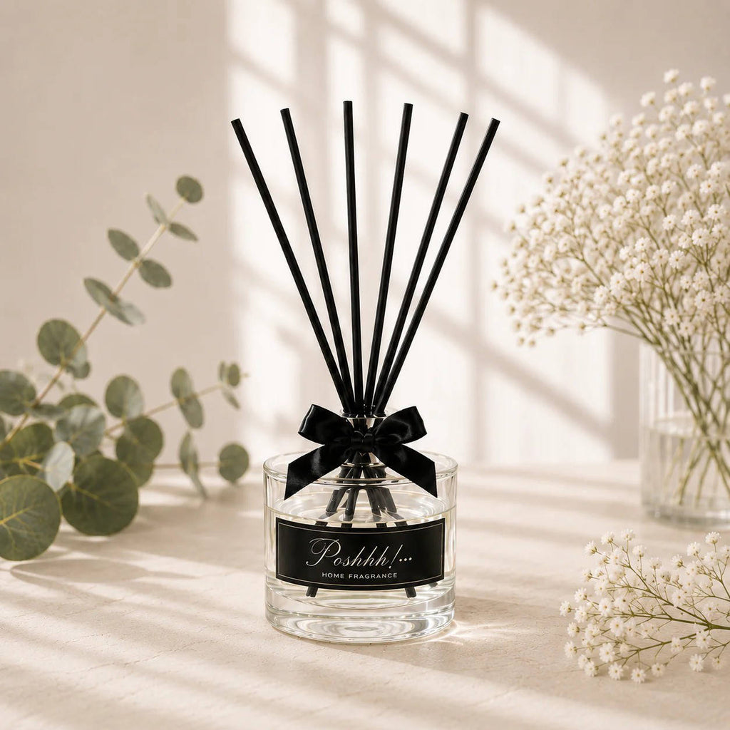 Poshhh Co White Shirt Reed Diffusers handmade in Fife, Scotland